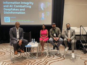 Bridging the AI Divide" Panel: Featuring Louis Stewart, Head of Strategic Initiatives at NVIDIA, Angle Bush, Founder of Black Women in Artificial Intelligence, Abran Maldonado, Co-founder of Create Labs, and Kieran Blanks, Vice President of Workforce Systems at Cortex Innovation District.